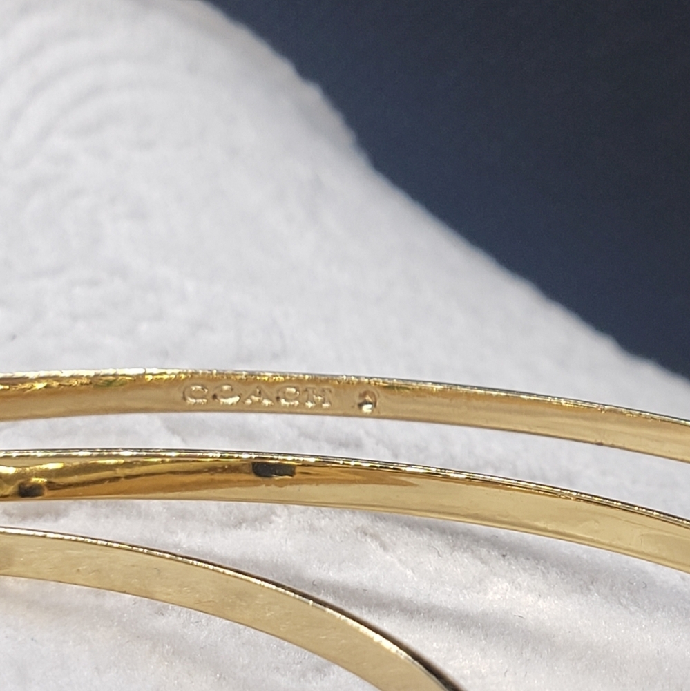 Coach bracelet Bangle Set (3) green/blue crystals - Picture 6 of 8